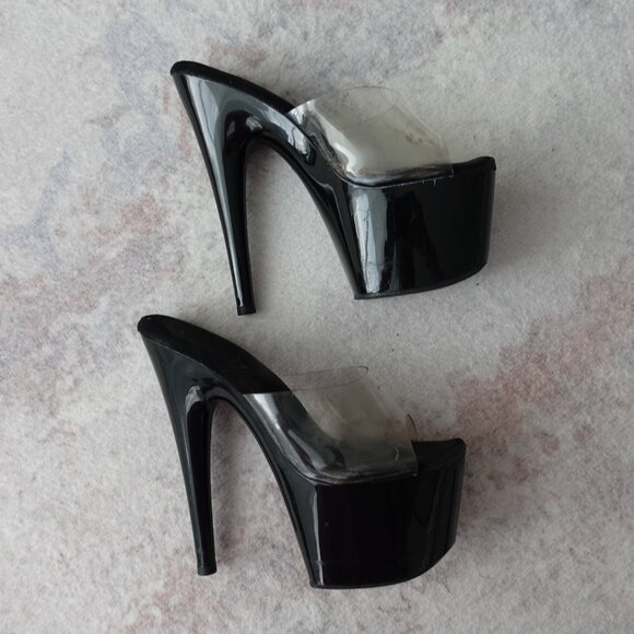 Black Platform Heels Classic Stage Style - Picture 9 of 11